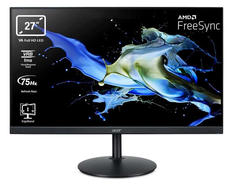 [Amazon] Acer CBA272B Monitor 27 Zoll (69 cm Bildschirm) Full HD, 75Hz HDMI/VGA, 1ms (VRB), HDMI 1.4, höhenverstellbar, drehbar, FreeSync