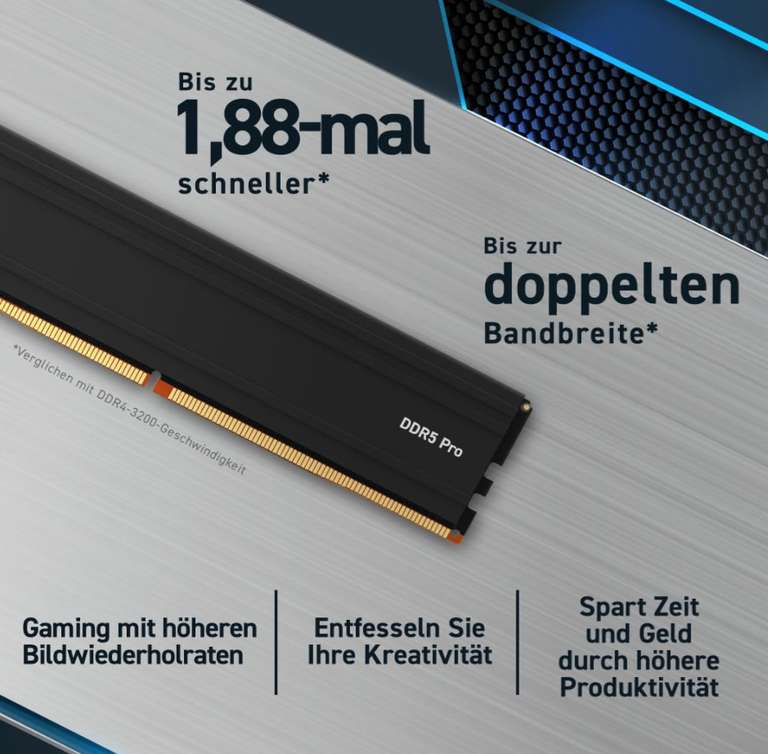 [Amazon.it] Crucial Pro DDR5 RAM 96GB Kit (2x48GB) 5600MHz, Intel XMP 3.0, PC Computer Arbeitsspeicher - CP2K48G56C46U5