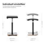 Lento Sella Activa - Ergonomischer Bürohocker mit Bodenwippe / Stehilfe Sitzhöhenverstellung 55 - 79 cm, geeignet bis 120kg