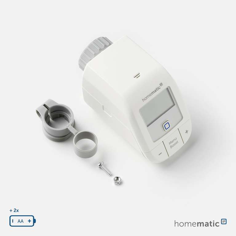 Homematic IP Smart Home Heizkörperthermostat – Basic, digitaler Thermostat Heizung, Steuerung per App, Alexa, Google - Prime