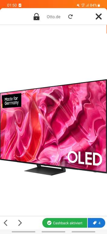 Samsung GQ65S90CAT OLED-Fernseher (163 cm/65 Zoll, Smart-TV, Neural Quantum Prozessor 4K,LaserSlim Design,Gaming Hub)