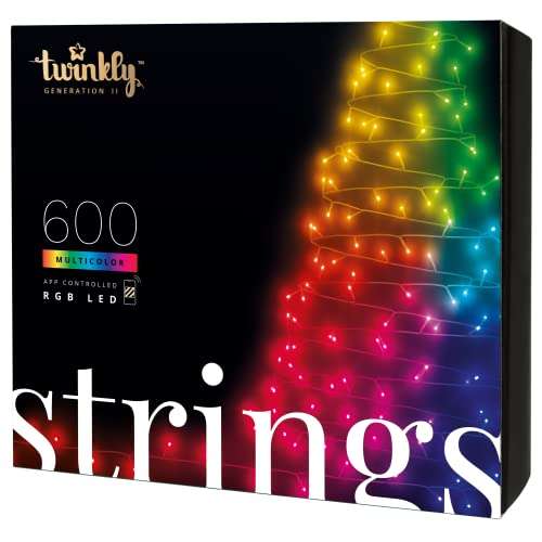 Twinkly Strings – App-gesteuerte LED-Lichterkette mit 600 RGB (16 Millionen Farben) LEDs. 48 Meter. Schwarzes Kabel.