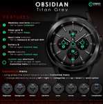 (Google Play Store) OBSIDIAN Titan Grey watch face (WearOS Watchface)