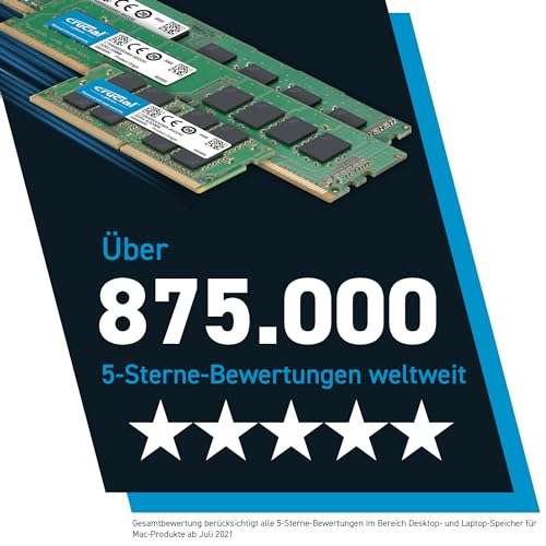 [Prime] Crucial DDR4-SO DIMM 3.200MHz - 8GB für 17,99€ (PVG: 21,98€), 2x 8GB oder 1x 16GB für 33,99€ (PVG: 37,98€) / 8GB DDR5 für 25,18€
