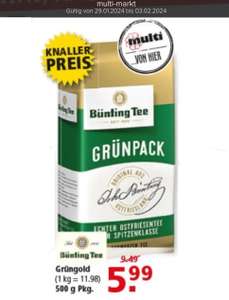 [multi Ostfriesland] 500g Bünting Tee GRÜNPACK für 11,98/kg (sowie mit App HELA für 1,76€/800ml & HARIBO für 1,11€/320g)