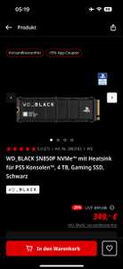 WD BLACK SN850P NVMe mit Heatsink für PS5 Konsolen (mit App)
