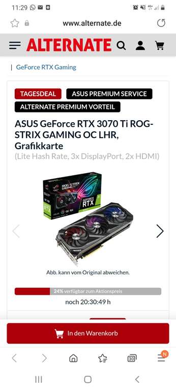 ASUS GeForce RTX 3070 Ti ROG-STRIX GAMING OC LHR