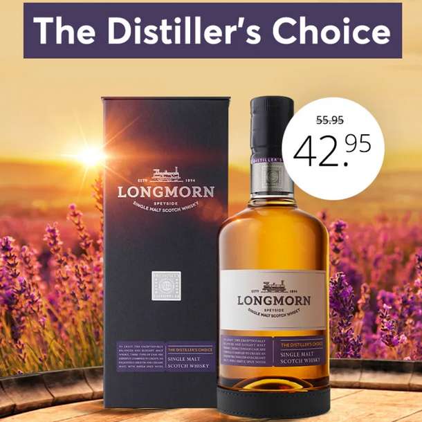 Whisky-Deals 201: Longmorn The Distiller's Choice Speyside Single Malt Scotch Whisky 40% vol. (0.7 l) für 48,90€ inkl. Versand
