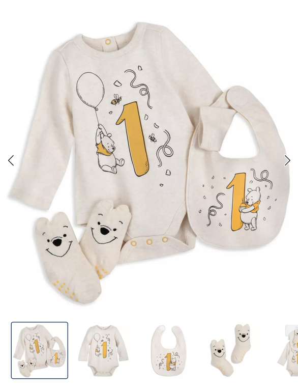 Disney Store - Winnie Puuh - My First Birthday - Baby-Geschenkset - Body - Socken - Lätzchen