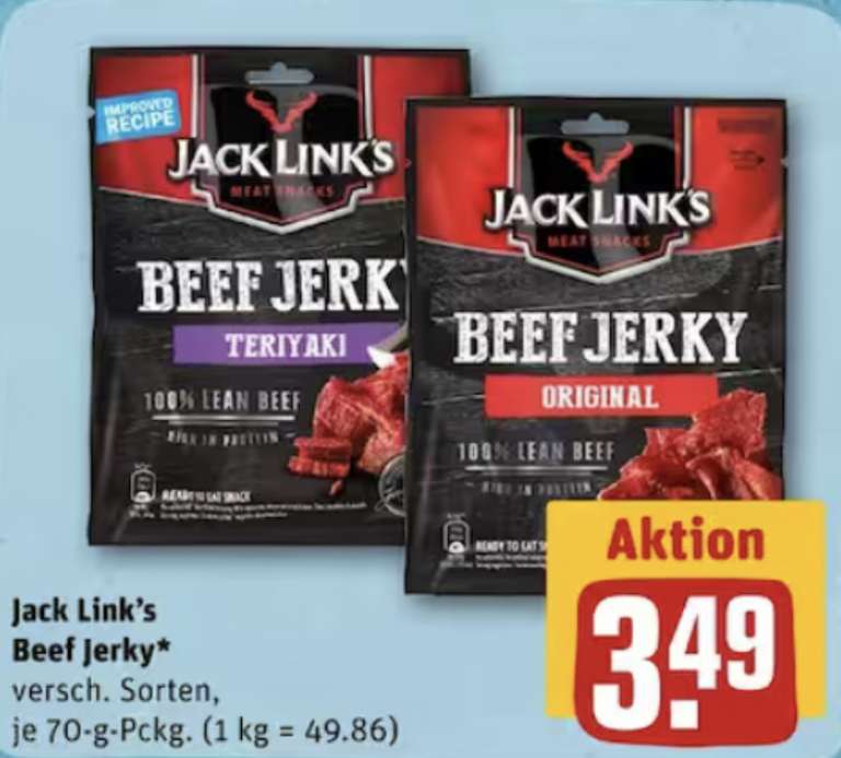 [Rewe Center] Jack Link's Beef Jerky 70g für effektiv 1,49€ mit scondoo Cashback