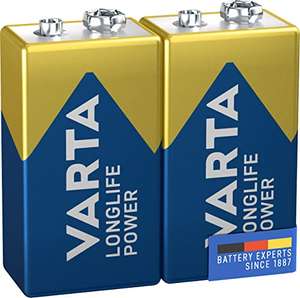 [prime] 2 x 2er Pack VARTA Longlife Power 9V Block 6LR61 Batterie