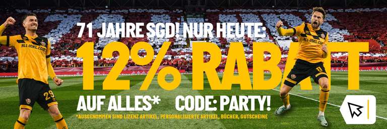 12% Rabatt im Fanshop von Dynamo Dresden (nur am 12.04.2024!)