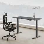 FlexiSpot E6 Höhenverstellbarer Schreibtisch elektrisch, Gestell schwarz / grau