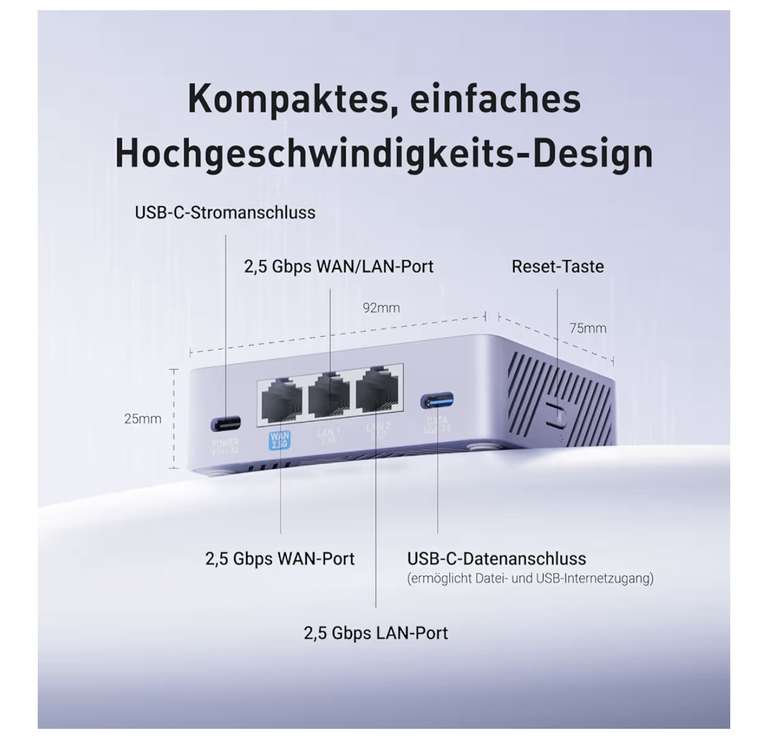 GL.iNet Brume 3 (MT5000) VPN‑Router – kabelgebunden, Multi‑Gigabit ...