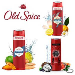 Old Spice Whitewater, The White Wolf oder Deep Sea 3-in-1 Duschgel & Shampoo für Männer (250 ml) (1,69€ möglich) (Prime Spar-Abo)