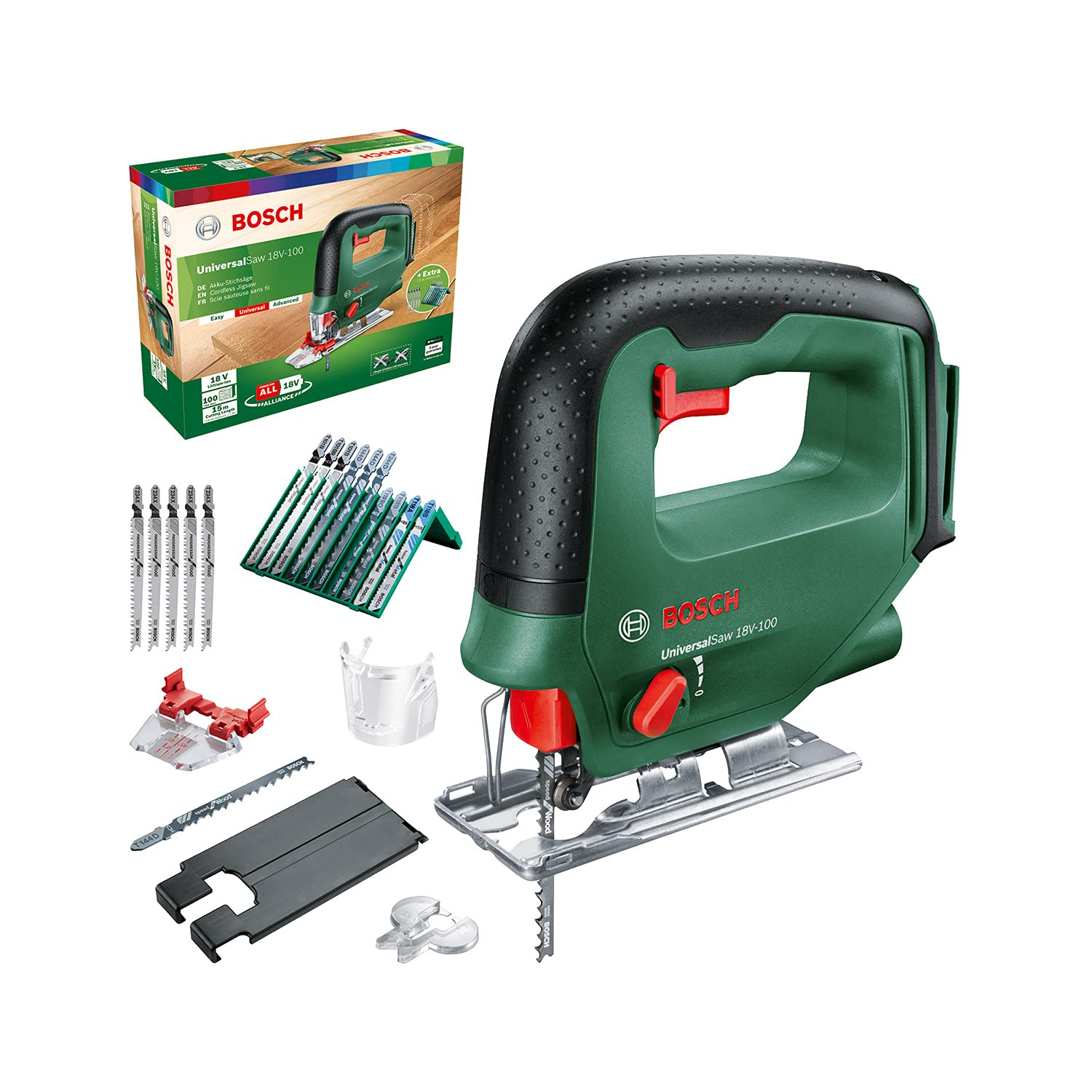 Bosch Akku Stichsäge + 15tlg Stichsägeblattset