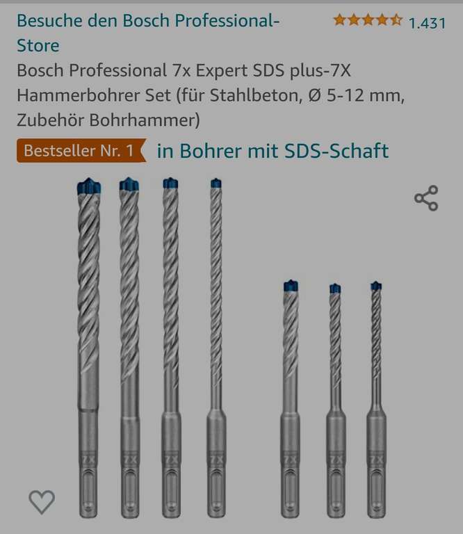 Bosch Professional 7x Expert SDS plus-7X Hammerbohrer Set (PRIME)