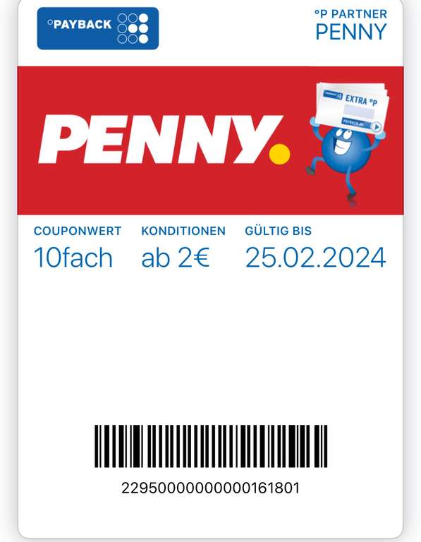 [Payback] 10fach Punkte bei Penny ab einem Einkaufswert von 2€ | gültig bis zum 25.02.2024