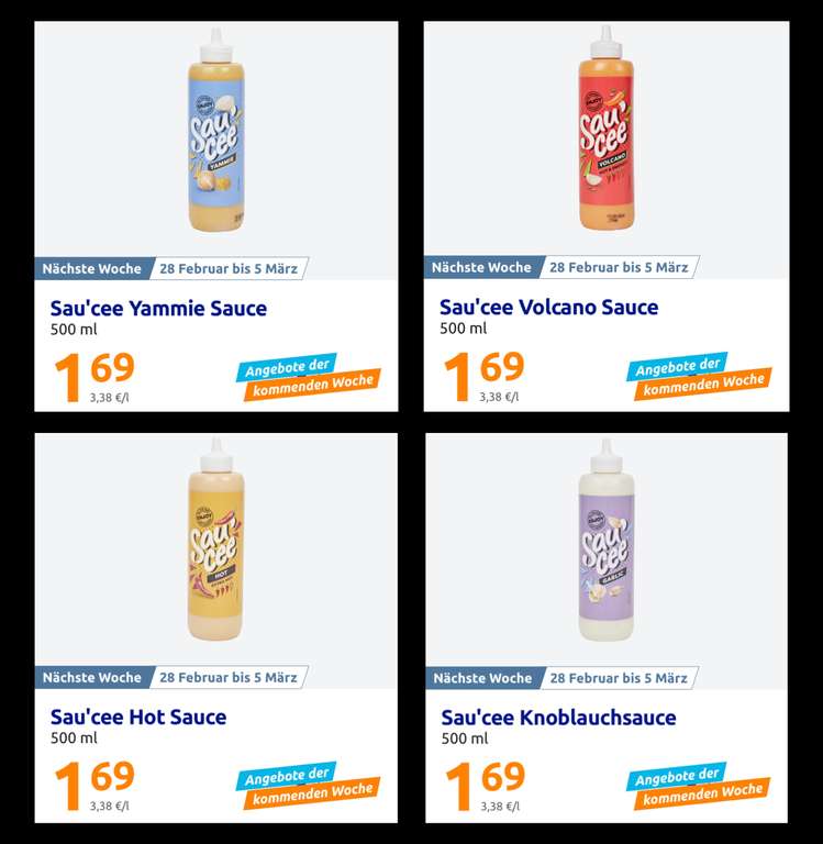 Sau'cee Yammie Sauce u.a. für 1,69€/500ml bei Action