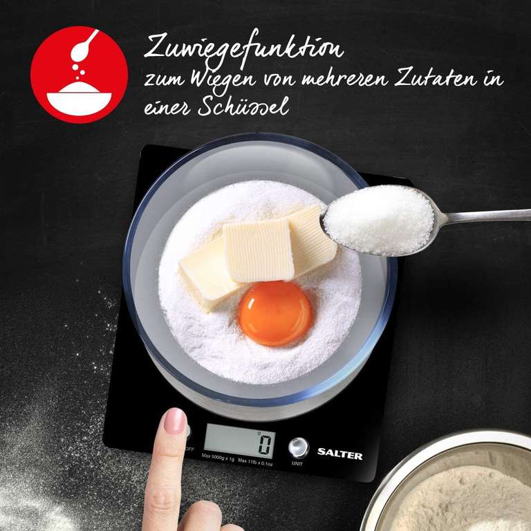 2 x Salter Digitale Küchenwaage mit Edelstahl Plattform (1g bis 5kg) (Prime)