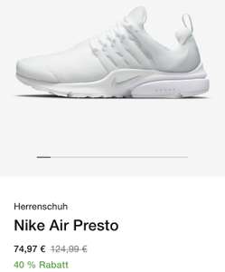 Nike Air Presto in Weiss für 74,97€