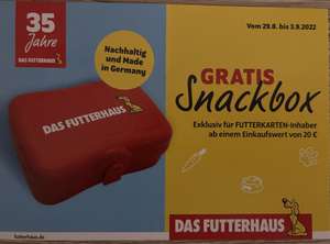 Das Futterhaus: Gratis Snackbox für Futterhaus-Karteninhaber ab 20€ Einkauf