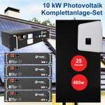 10 kW Photovoltaik Set mit 25x405W JA Solar Panel Full-Black (Glas/Glas 9490€), 10kW FoX Wechselrichter + 9,92 kWh Fox ESS Batteriespeicher