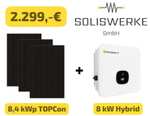 Photovoltaik-Anlage 8,4 kWp / WR 8 kW Speicherfähig 3-phasig / 20x FULL BLACK Module mit 420Wp | Lokal und Versand +149€