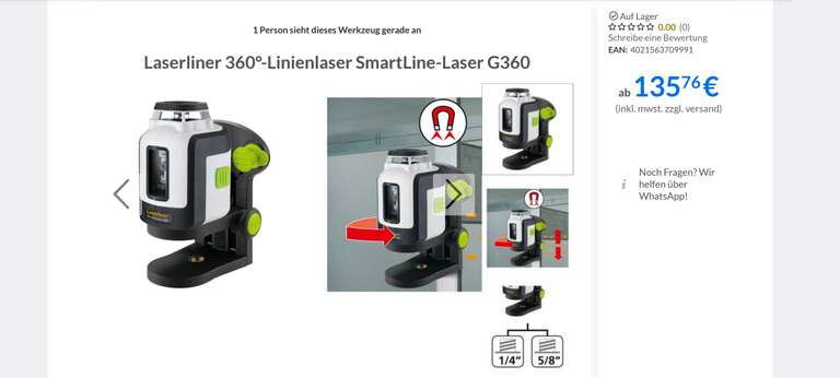 [Lokal/Bauhaus TPG] Laserliner Kreuzlinienlaser SmartLine G360