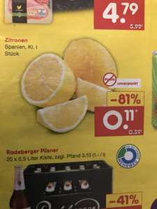 Zitronen für 11 Cent bei netto ab 08.04.2024