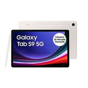 Samsung Galaxy Tab S9 Android-Tablet, 5G, 256 GB / 12 GB RAM mit S Pen, Simlockfrei ohne Vertrag, Beige, Inkl. 36 Monate Herstellergarantie