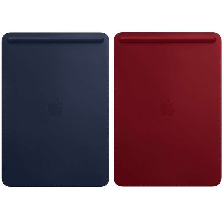 Apple Leder Hülle / Sleeve für das iPad 10.2 (2019-2021) / Pro 10.5 / Air 10.5 | echtes Leder | weiche Innenseite | in Dunkelblau oder Rot
