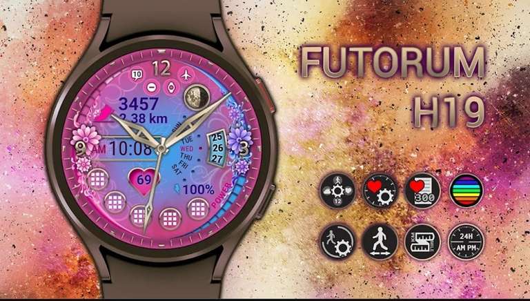(Google Play Store) Futorum H19 & H20 Damen-Zifferblatt (WearOS Watchface)