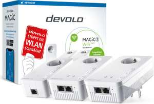 devolo Magic 2 WiFi next Multiroom Kit | 2x WiFi Adapter & 1x Verbindungsadapter | Mesh-WLAN | bis zu 1200 Mbit/s (WLAN) / 2400 Mbit/s (LAN)