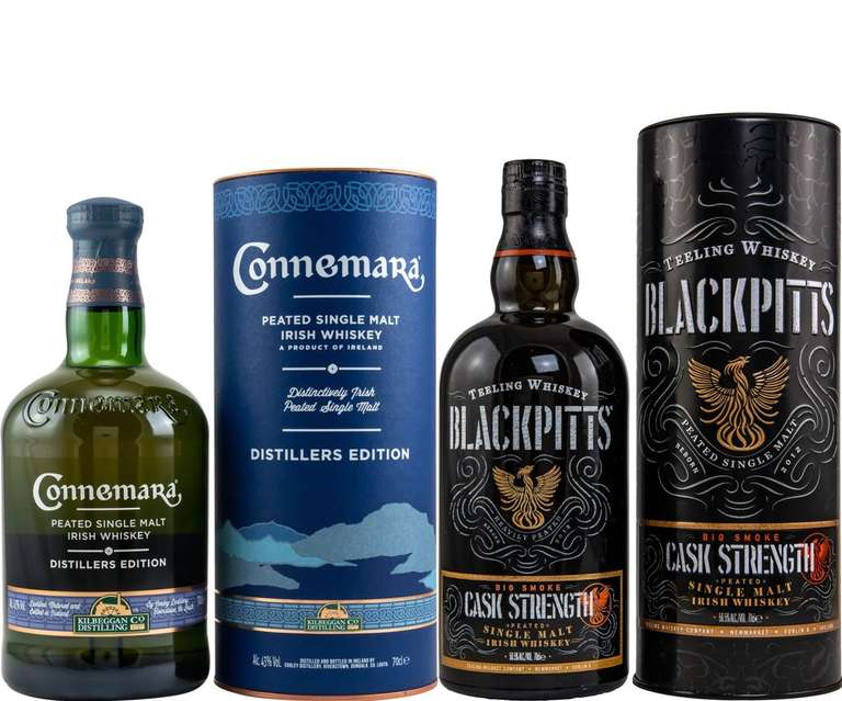 Whisky-Übersicht 217: z.B. Connemara DE Peated Irish Whiskey für 33,94€, Teeling Blackpitts Big Smoke Cask Strength für 58,90€ inkl. Versand