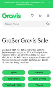 Großer Gravis Sale - z.B. Macbook Air M1, 16GB RAM, 256 GB, gold
