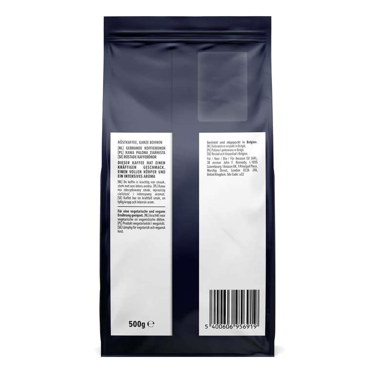(Prime) by Amazon Kaffeebohnen Caffè Intenso, Leichte Röstung, 1 kg, 2 Packungen mit 500 g