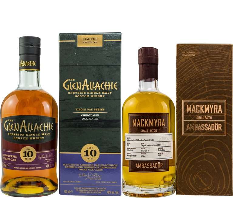 Whisky-Übersicht 194: z.B. GlenAllachie 10 Chinquapin / French Oak für je 49,98€, Mackmyra Ambassadör Small Batch für 57,88€ inkl. Versand