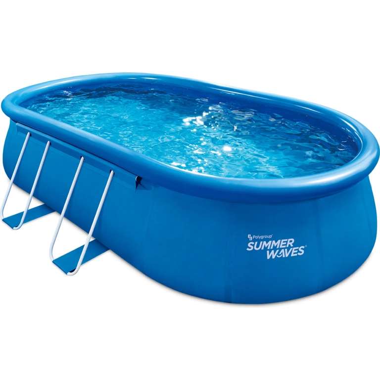 Summer Waves Quick Set Pool | 549x305x107 | inkl. Unterlegflies, Abdeckung, Einstiegsleiter und Filtersystem