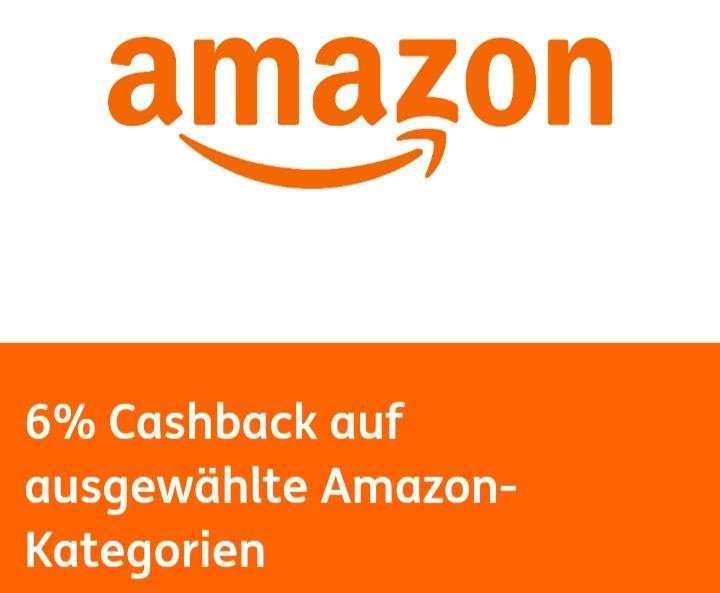 6% Amazon Cashback auf ausgewählte Kategorien für ING Girokontoinhaber