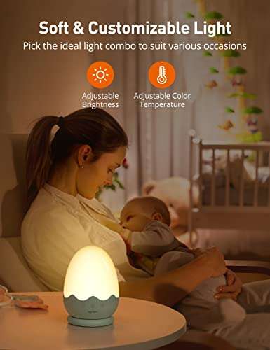 (Prime) sympa Kinder Nachtlicht, Stilllicht, dimmbar mit 3 Farbtemperaturen & 5 Helligkeitsstufen, 1h Timer, Touch Control