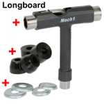 Longboard Mach1 (verschiedene Designs) + T-Tool + 4er Set 85A Bushings für unter 90 Euro