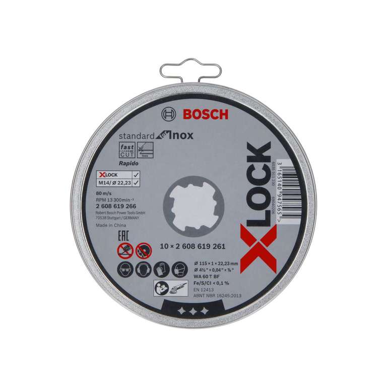 10 Stück Bosch Professional Trennscheibe Inox XLOCK ( Ø115 mm, 1 mm) / 1x Trennscheibe Metall ( 2,5mm, Ø115 mm) für 1,09€ (Prime)