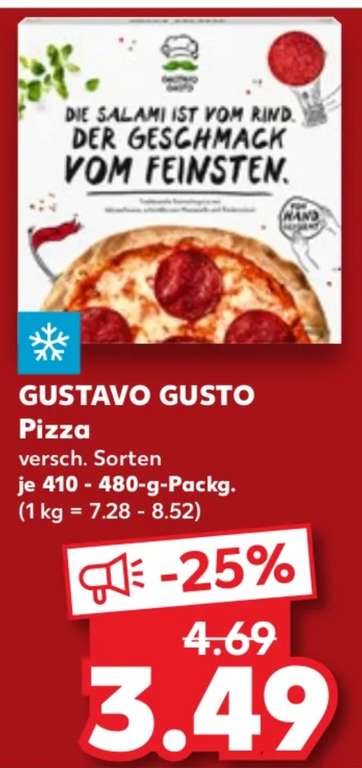 Gustavo Gusto verschiedene Sorten - sowie Angebote mit Coupon: Kerrygold für 0,99€/ Wasa für 0,44€ / Exquisa Fitline Zero für 0,99€