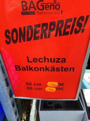 Lechuza Balconera 50 (15€) und Balconera 80 (20€), regional Bad Mergentheim