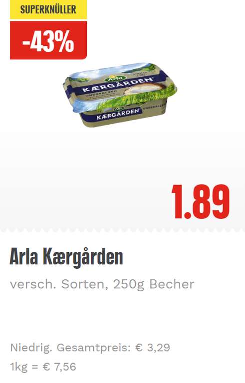 Arla Kærgården Butter 250gr bei Edeka diese Woche für 1.89€