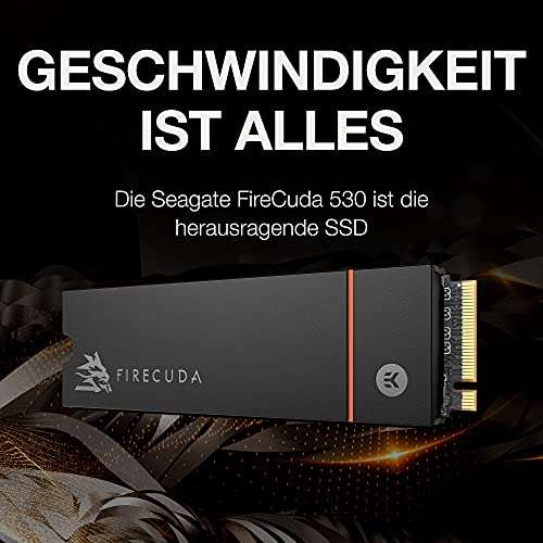 [Amazon] Seagate FireCuda 530 NVMe SSD 2TB mit Heatsink für PS5/PC, M.2 PCIe Gen4 ×4 NVMe 1.4