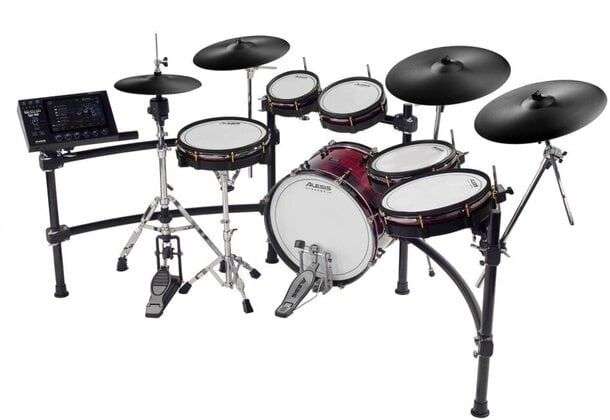 Alesis Strata Prime E-Drum Set, zehnteiliges All-Mesh-Kit: Kick, Snare, 4 x Tom, HiHat, Ride, 2 x Crash, Schlagzeug-Set mit BFD Sound-Engine