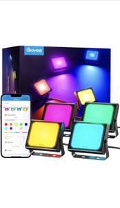 Govee Smart LED Strahler, WiFi Außenleuchten Alexa, 2700-6500K, dimmbares LED-licht mit Farbwechsel, IP66 wasserdicht, 4er Pack
