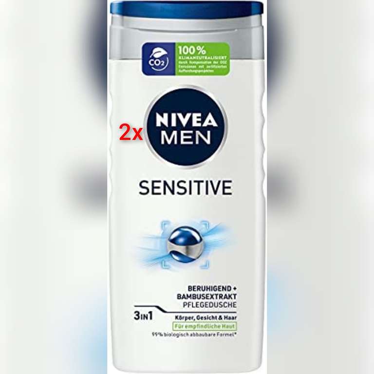 Nivea Aktion 1€ sparen beim Kauf von 2: z.B 2x Nivea Men Sensitive Duschgel (0,74€ pro) - Amazon Prime*Sparabo*